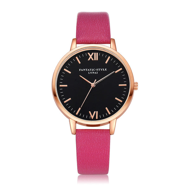 Women Fashion Leather Band Analog Quartz Round Wrist Watch Watches