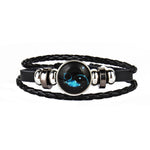 12 Constellations Faux Leather Bracelet Unisex's Braided Bangle