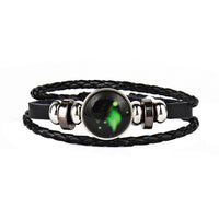 12 Constellations Faux Leather Bracelet Unisex's Braided Bangle