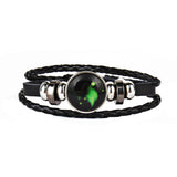 12 Constellations Faux Leather Bracelet Unisex's Braided Bangle