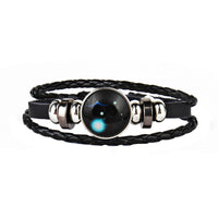 12 Constellations Faux Leather Bracelet Unisex's Braided Bangle