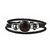 12 Constellations Faux Leather Bracelet Unisex's Braided Bangle