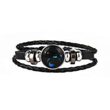 12 Constellations Faux Leather Bracelet Unisex's Braided Bangle