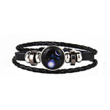 12 Constellations Faux Leather Bracelet Unisex's Braided Bangle