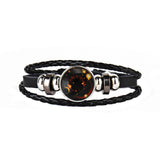 12 Constellations Faux Leather Bracelet Unisex's Braided Bangle