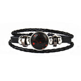 12 Constellations Faux Leather Bracelet Unisex's Braided Bangle