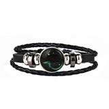 12 Constellations Faux Leather Bracelet Unisex's Braided Bangle