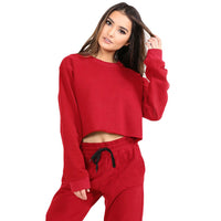 Women Sport Yoga Crop Top Blouse O-Neck Long Sleeves Casual Sportswear Pullover Top T-Shirt