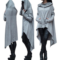 Women Solid Color Long Sleeve Asymmetrical Hoodie Scarf Collar Fleece Sweatshirt Casual Spring Autumn Plus Size Tops Tracksuits