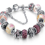 Murano Glass And Crystal Charm Bracelet