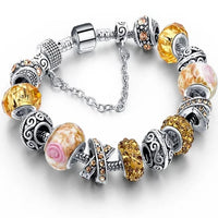 Murano Glass And Crystal Charm Bracelet
