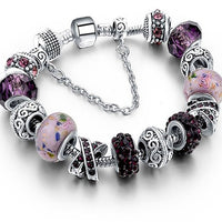 Murano Glass And Crystal Charm Bracelet