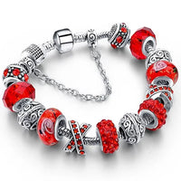 Murano Glass And Crystal Charm Bracelet