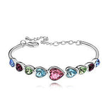 18k Gold Plated Heart Shaped Crystal Bracelet