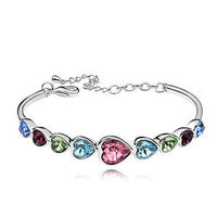 18k Gold Plated Heart Shaped Crystal Bracelet