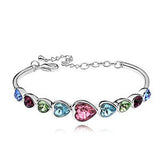 18k Gold Plated Heart Shaped Crystal Bracelet