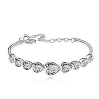 18k Gold Plated Heart Shaped Crystal Bracelet