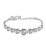 18k Gold Plated Heart Shaped Crystal Bracelet