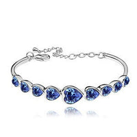 18k Gold Plated Heart Shaped Crystal Bracelet