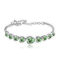 18k Gold Plated Heart Shaped Crystal Bracelet