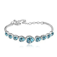18k Gold Plated Heart Shaped Crystal Bracelet