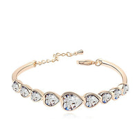 18k Gold Plated Heart Shaped Crystal Bracelet