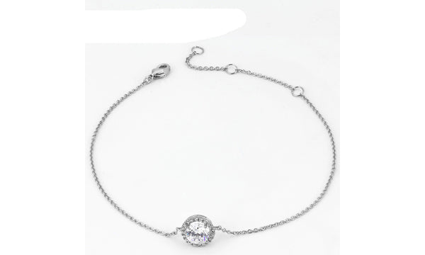 Round Micro Mosaic Cubic Zirconia Rose Gold Color Bracelet Jewelry