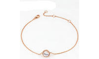 Round Micro Mosaic Cubic Zirconia Rose Gold Color Bracelet Jewelry