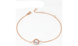 Round Micro Mosaic Cubic Zirconia Rose Gold Color Bracelet Jewelry