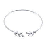 Women Stylish Leaves Cuff Women Bracelet Delicate Leaf Open Bangle Bracelet GD