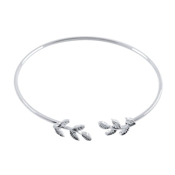 Women Stylish Leaves Cuff Women Bracelet Delicate Leaf Open Bangle Bracelet GD