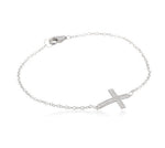 Jewelry 925 Sterling Silver&topaz Cross-design Chain Bracelet