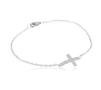 Jewelry 925 Sterling Silver&topaz Cross-design Chain Bracelet