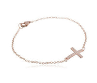 Jewelry 925 Sterling Silver&topaz Cross-design Chain Bracelet