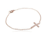 Jewelry 925 Sterling Silver&topaz Cross-design Chain Bracelet
