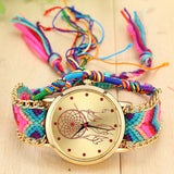 Dropshipping Handmade Braided Dreamcatcher Friendship Bracelet Watch Ladies Rope Watch Quarzt Watches Relogio Feminino