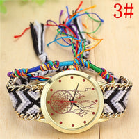 Dropshipping Handmade Braided Dreamcatcher Friendship Bracelet Watch Ladies Rope Watch Quarzt Watches Relogio Feminino