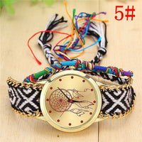 Dropshipping Handmade Braided Dreamcatcher Friendship Bracelet Watch Ladies Rope Watch Quarzt Watches Relogio Feminino