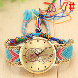 Dropshipping Handmade Braided Dreamcatcher Friendship Bracelet Watch Ladies Rope Watch Quarzt Watches Relogio Feminino