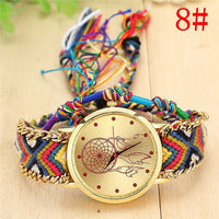 Dropshipping Handmade Braided Dreamcatcher Friendship Bracelet Watch Ladies Rope Watch Quarzt Watches Relogio Feminino