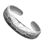 Lotus Flower Bangle Bracelet Silver Plated Delicate Jewelry Open Bracelet