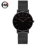 Japan Quartz Movement Rose Gold Watch 36mm Waterproof hannah Martin Women Watches Ladies Stainless Steel Mesh clock Dropshipping
