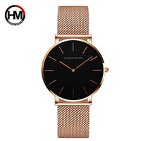 Japan Quartz Movement Rose Gold Watch 36mm Waterproof hannah Martin Women Watches Ladies Stainless Steel Mesh clock Dropshipping