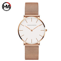 Japan Quartz Movement Rose Gold Watch 36mm Waterproof hannah Martin Women Watches Ladies Stainless Steel Mesh clock Dropshipping