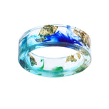 Hot Sale 8 Colors Gold Foil Paper Inside Resin Ring For Women And Men Jewelry Colorful High Quality Handmade Ring
