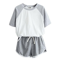 Women'S Fashion Large Size Short-Sleeved Leisure Sports Suit Shorts Suit