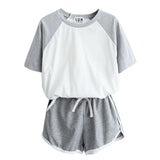 Women'S Fashion Large Size Short-Sleeved Leisure Sports Suit Shorts Suit