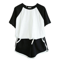 Women'S Fashion Large Size Short-Sleeved Leisure Sports Suit Shorts Suit