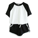 Women'S Fashion Large Size Short-Sleeved Leisure Sports Suit Shorts Suit