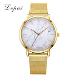 Lvpai Dropshiping Fashion Rose Gold Mesh Band Creative Marble Wrist Watch  Casual Women Watches Brand Quartz Gift Relogio